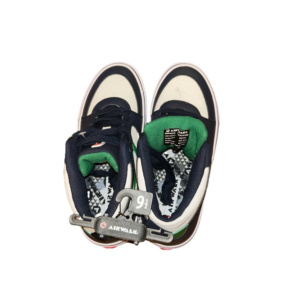 Airwalk Grind High Top Sneakers Size 9.5 New w/ Tags (Blue & White,Green )
